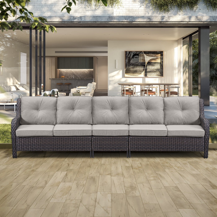 Wildon Home® Piana 124.6'' Outdoor Patio Sectional Wayfair